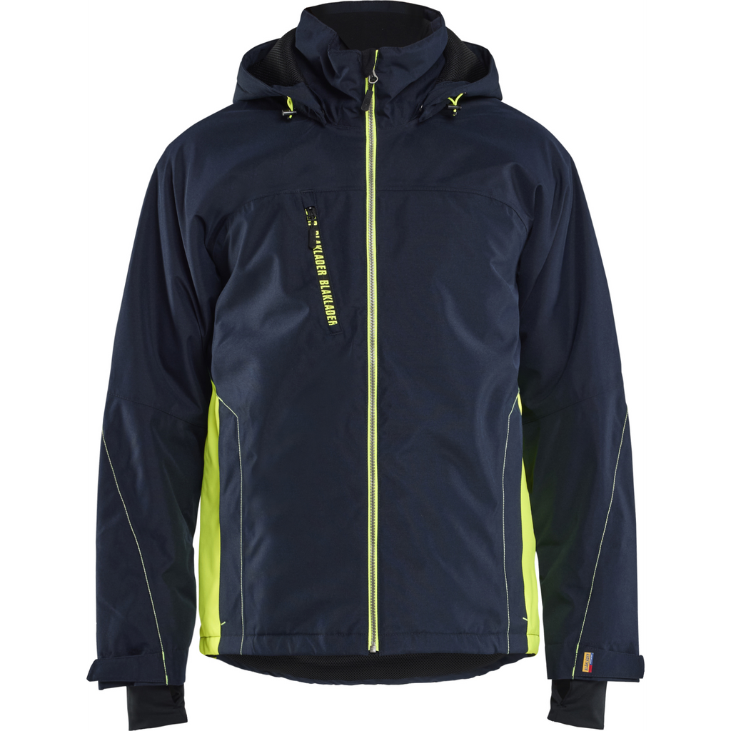 Blaklader Lined Lightweight Winter Jacket, Dark Navy/Yellow