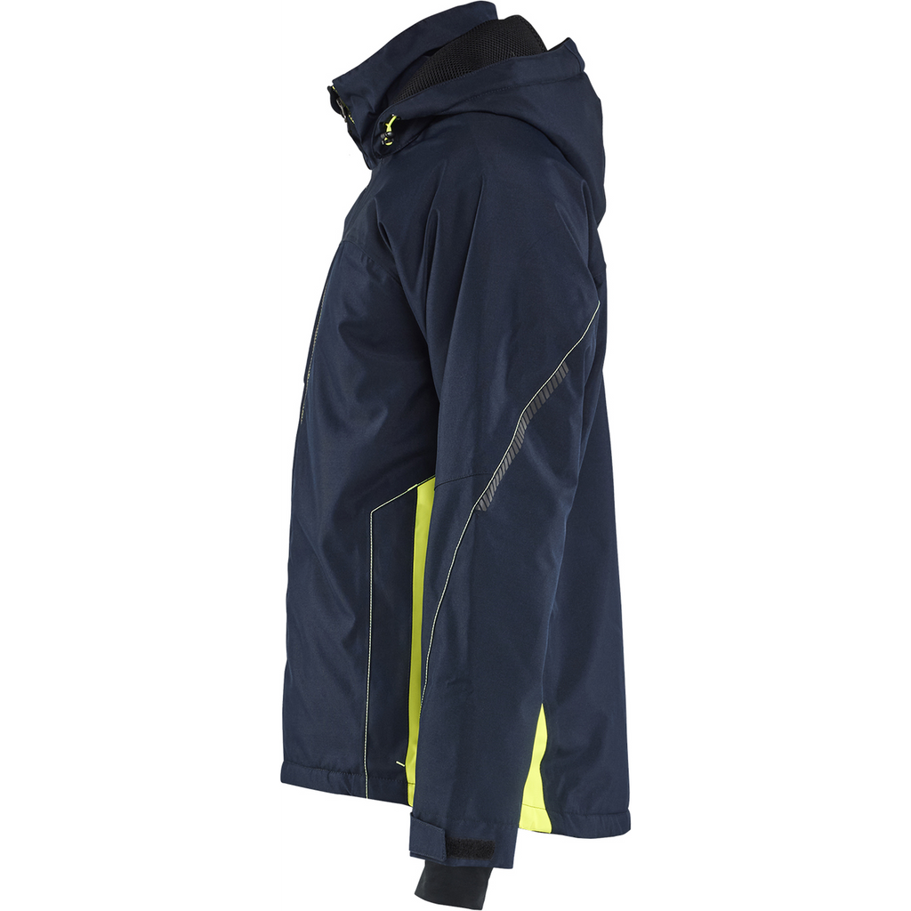 Blaklader Lined Lightweight Winter Jacket, Dark Navy/Yellow (3)