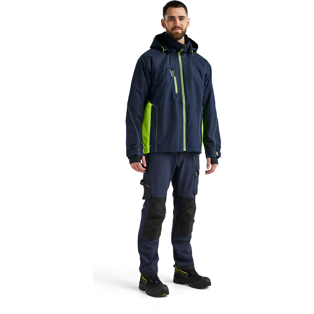 Blaklader Lined Lightweight Winter Jacket, Dark Navy/Yellow (5)