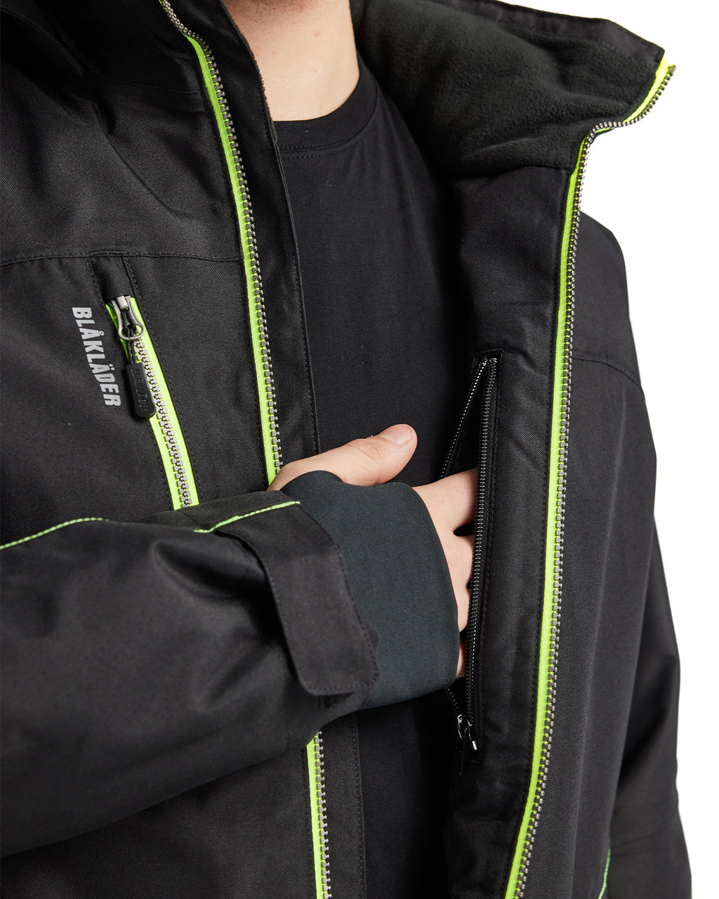 Blaklader Lined Lightweight Winter Jacket, Black/Yellow (8)
