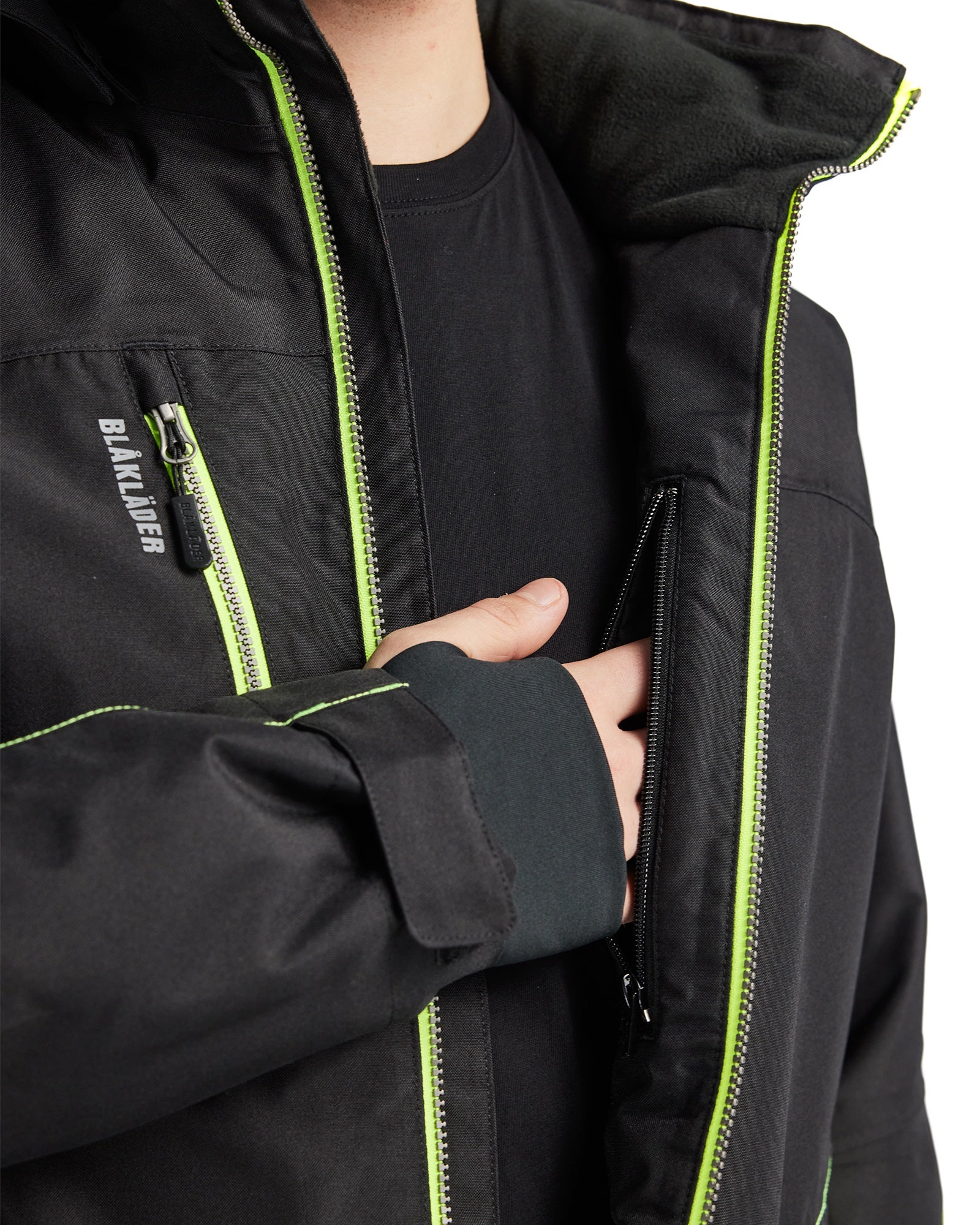 Blaklader Lined Lightweight Winter Jacket, Black/Yellow (8)
