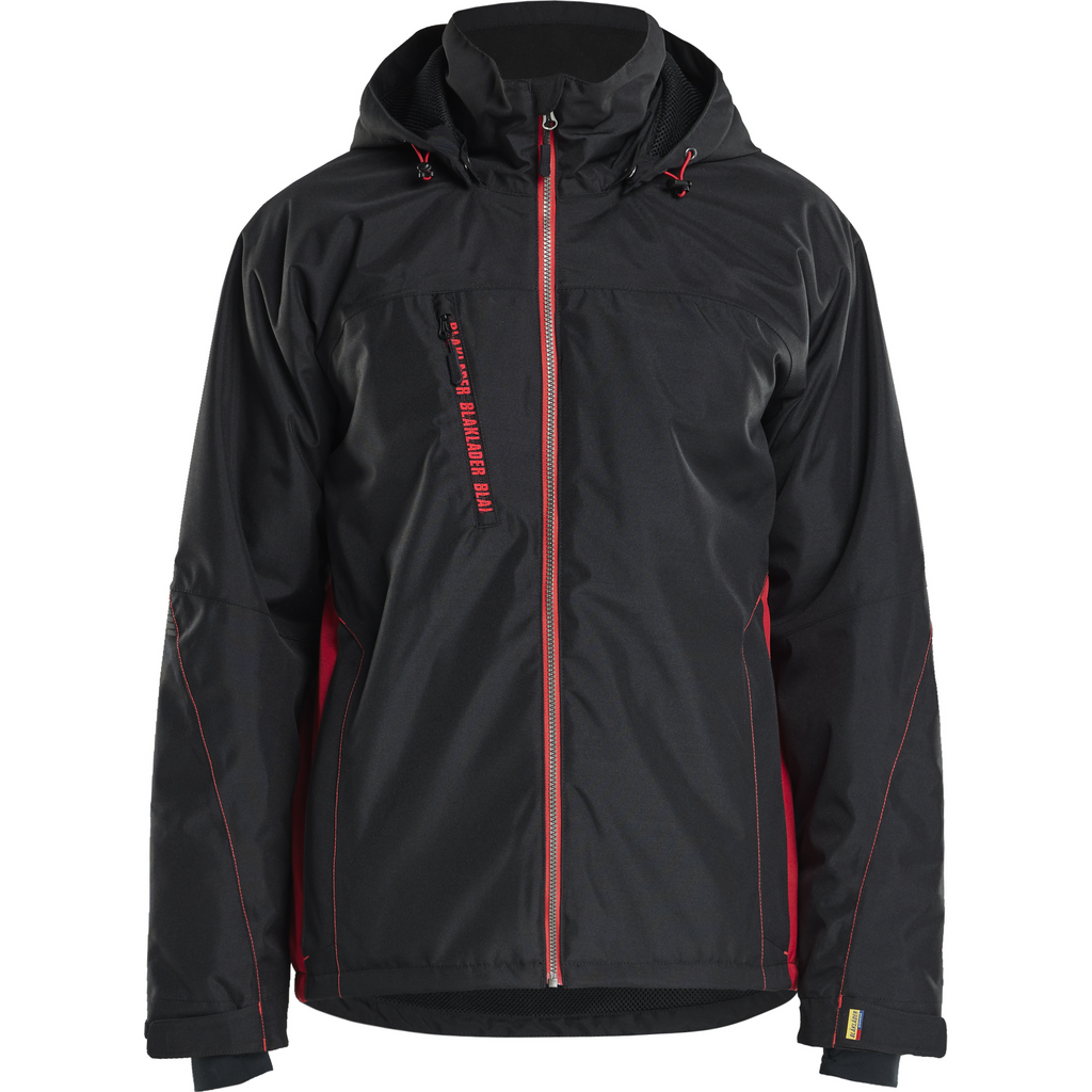 Blaklader Lined Lightweight Winter Jacket, Black/Red