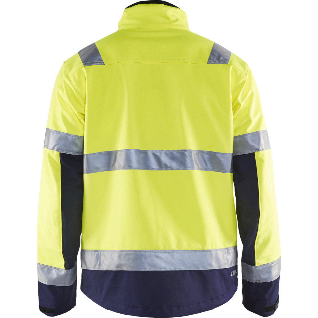 Blaklader High Vis Softshell Jacket, Yellow/Navy Blue (4)