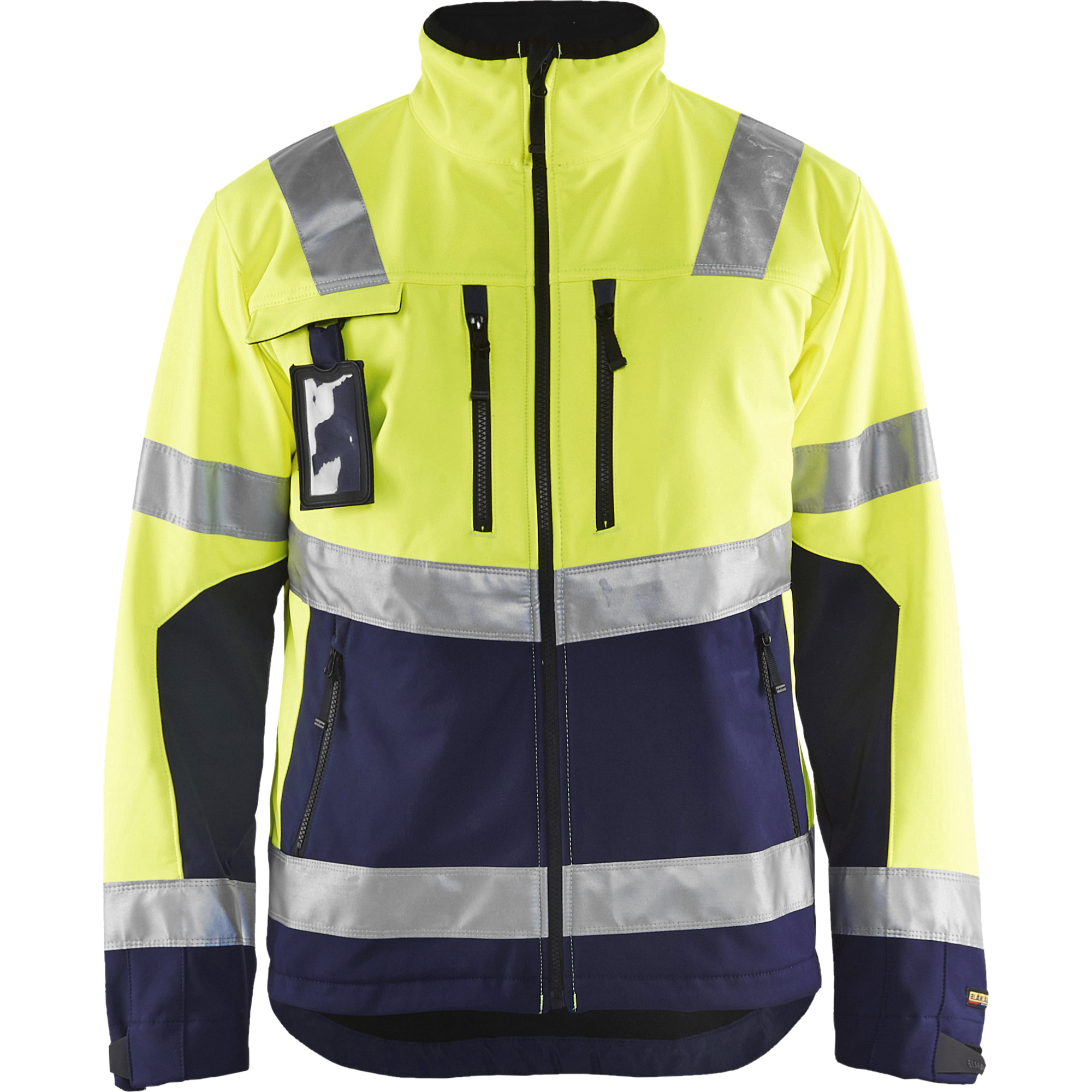 Blaklader High Vis Softshell Jacket, Yellow/Navy Blue