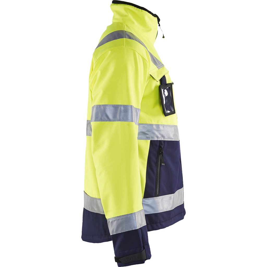 Blaklader High Vis Softshell Jacket, Yellow/Navy Blue (2)