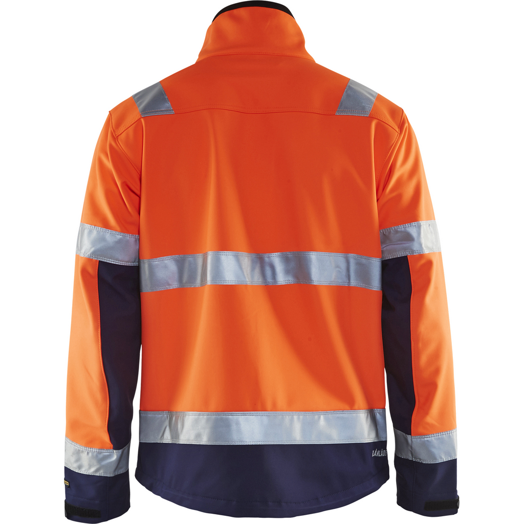 Blaklader High Vis Softshell Jacket, Orange/Navy Blue (4)