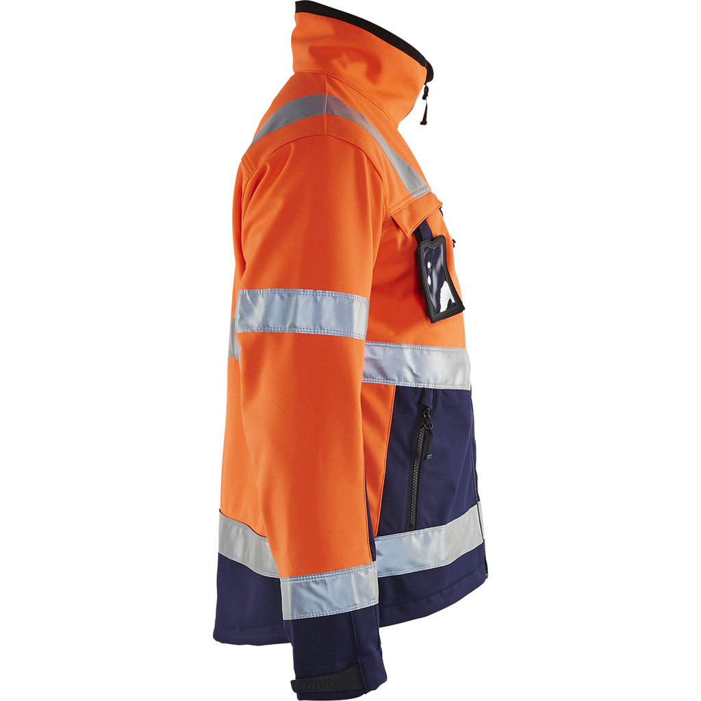 Blaklader High Vis Softshell Jacket, Orange/Navy Blue (2)
