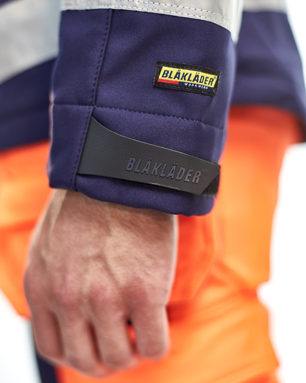 Blaklader High Vis Softshell Jacket, Orange/Navy Blue (6)