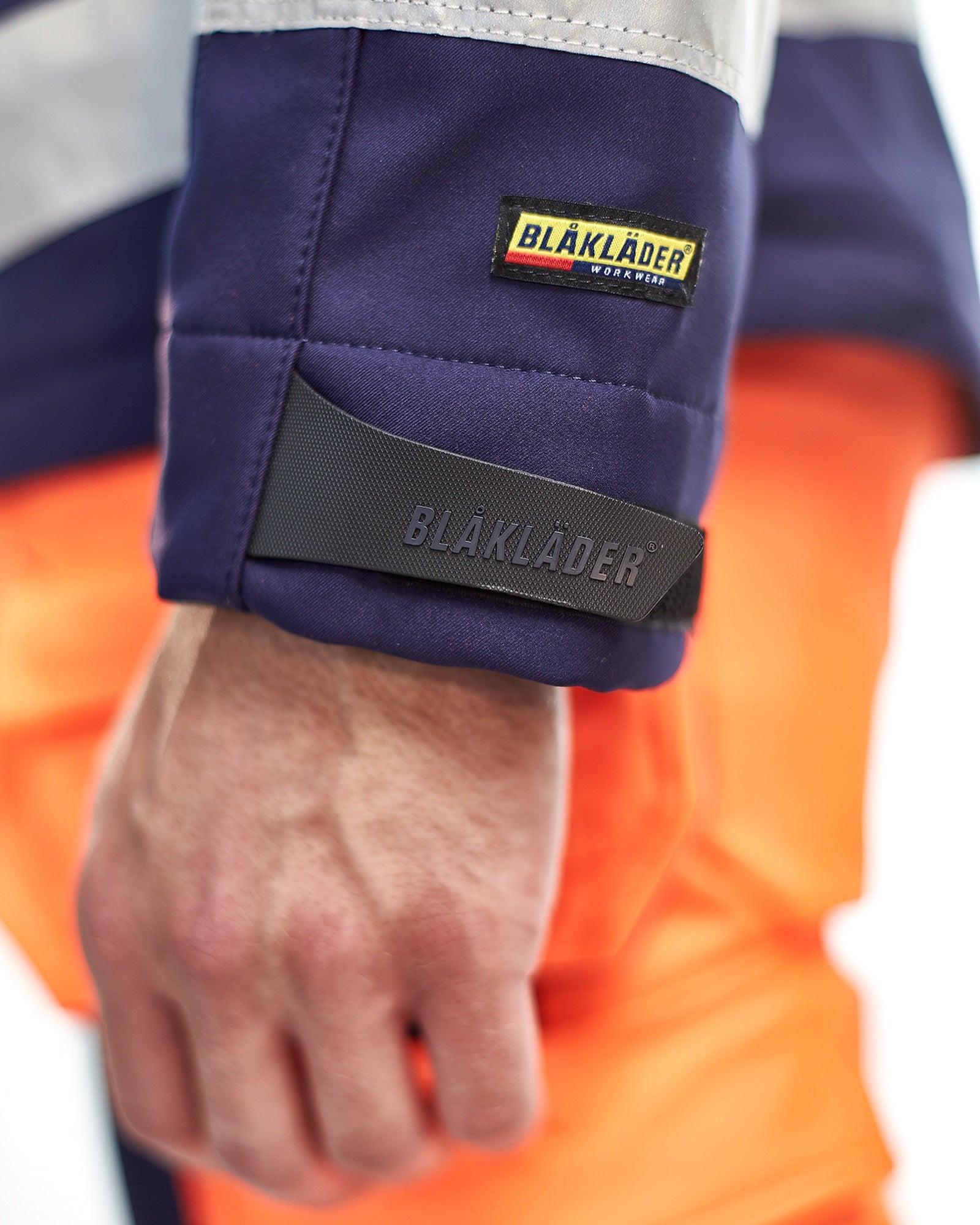 Blaklader High Vis Softshell Jacket, Orange/Navy Blue (6)