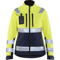Blaklader High Vis Women's Softshell Jacket, Yellow/Navy Blue