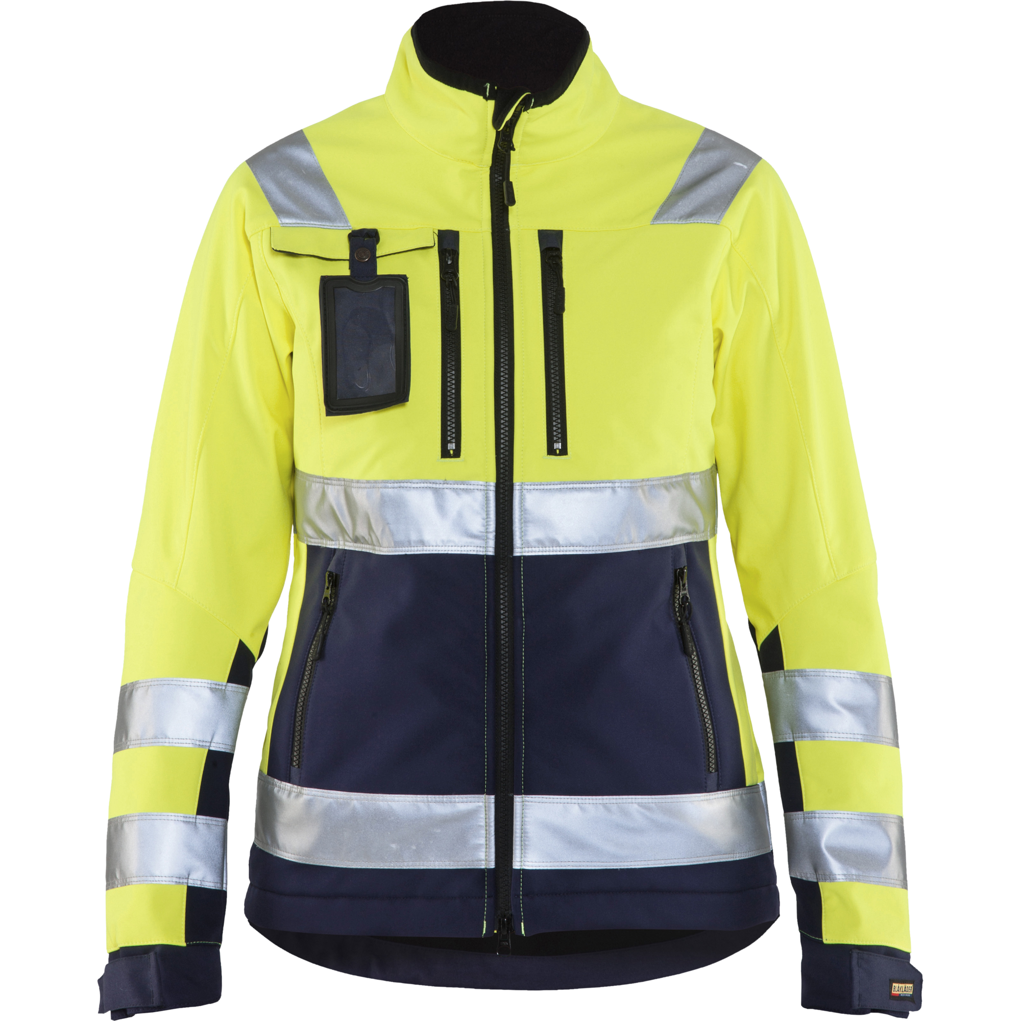 Blaklader High Vis Women's Softshell Jacket, Yellow/Navy Blue