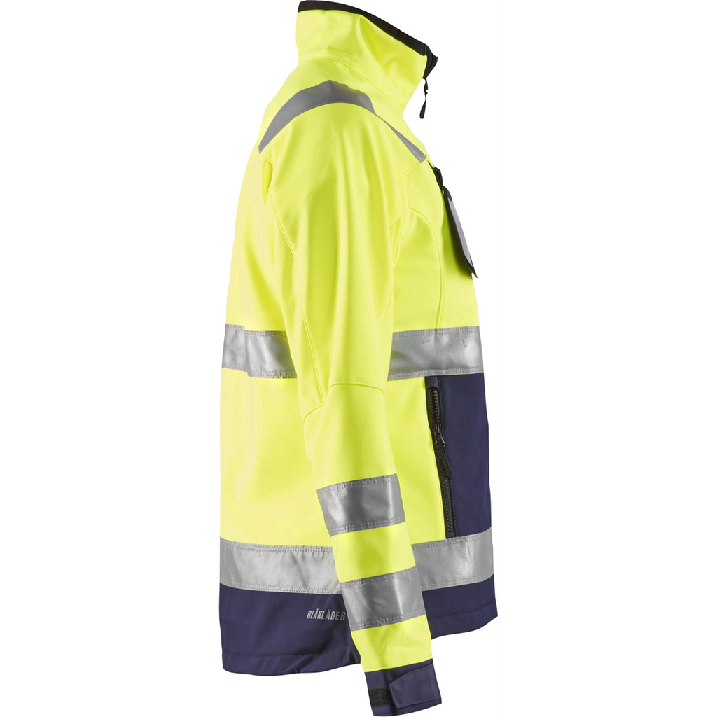 Blaklader High Vis Women's Softshell Jacket, Yellow/Navy Blue (2)