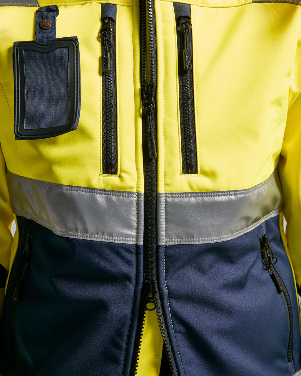 Blaklader High Vis Women's Softshell Jacket, Yellow/Navy Blue (6)