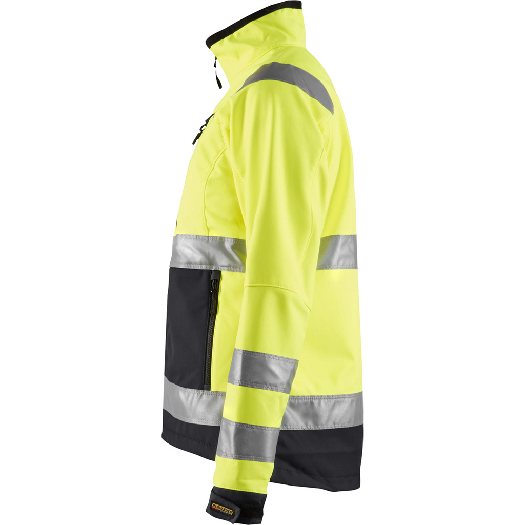 Blaklader High Vis Women's Softshell Jacket, Yellow/Black (3)