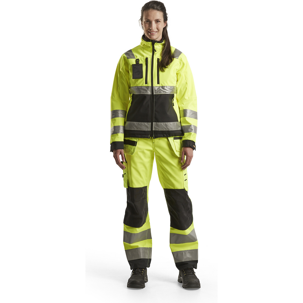 Blaklader High Vis Women's Softshell Jacket, Yellow/Black (5)
