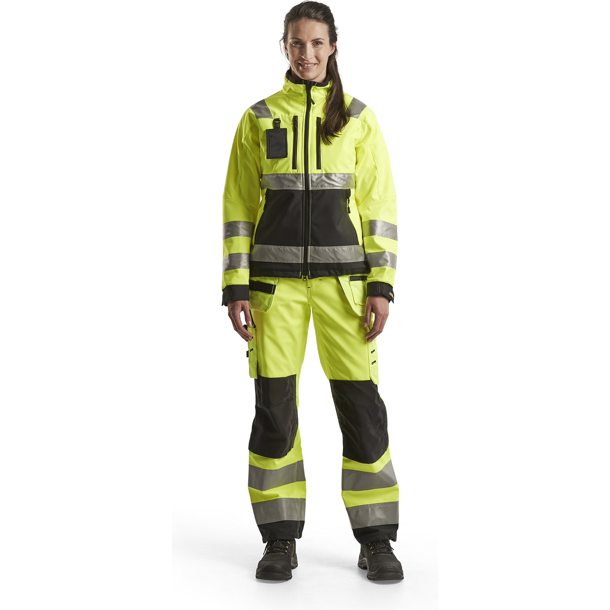 Blaklader High Vis Women's Softshell Jacket, Yellow/Black (5)