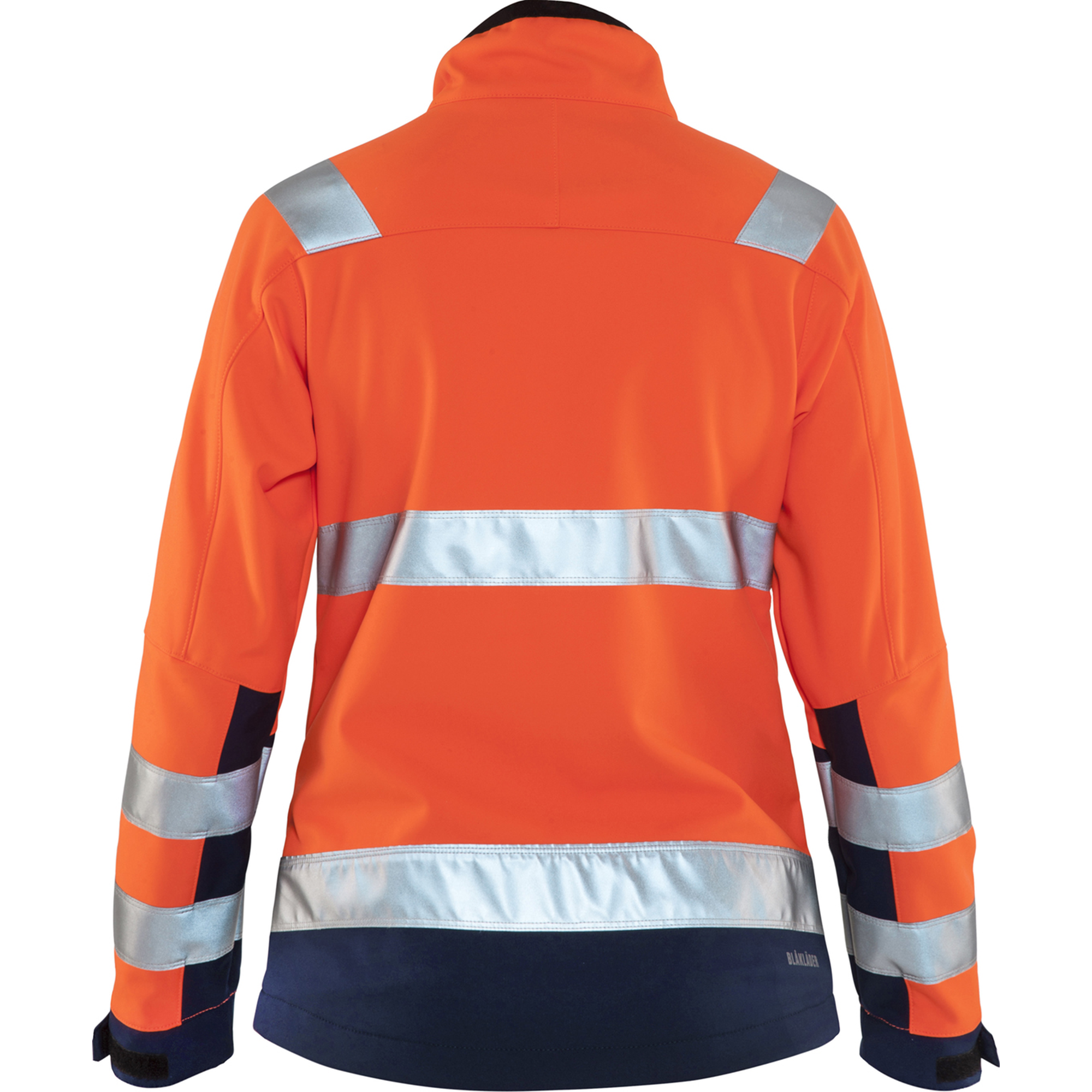 Blaklader High Vis Women's Softshell Jacket, Orange/Navy Blue (4)
