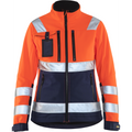 Blaklader High Vis Women's Softshell Jacket, Orange/Navy Blue