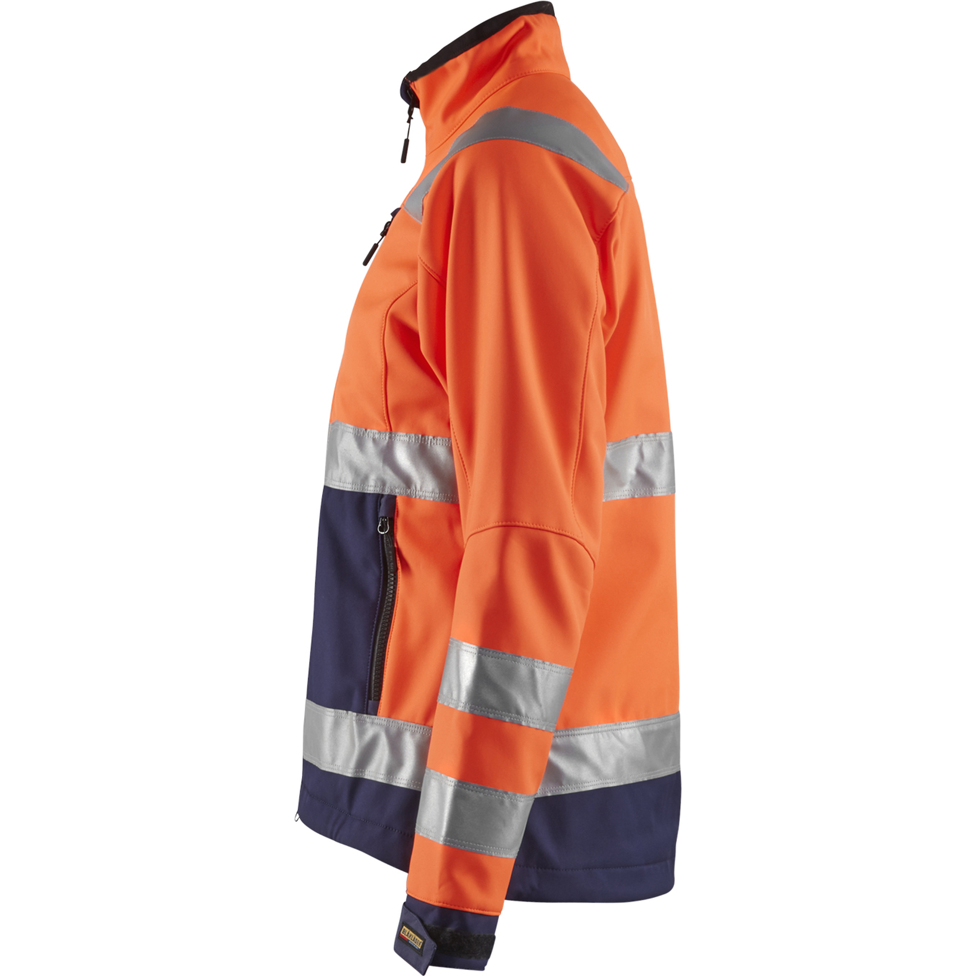Blaklader High Vis Women's Softshell Jacket, Orange/Navy Blue (3)
