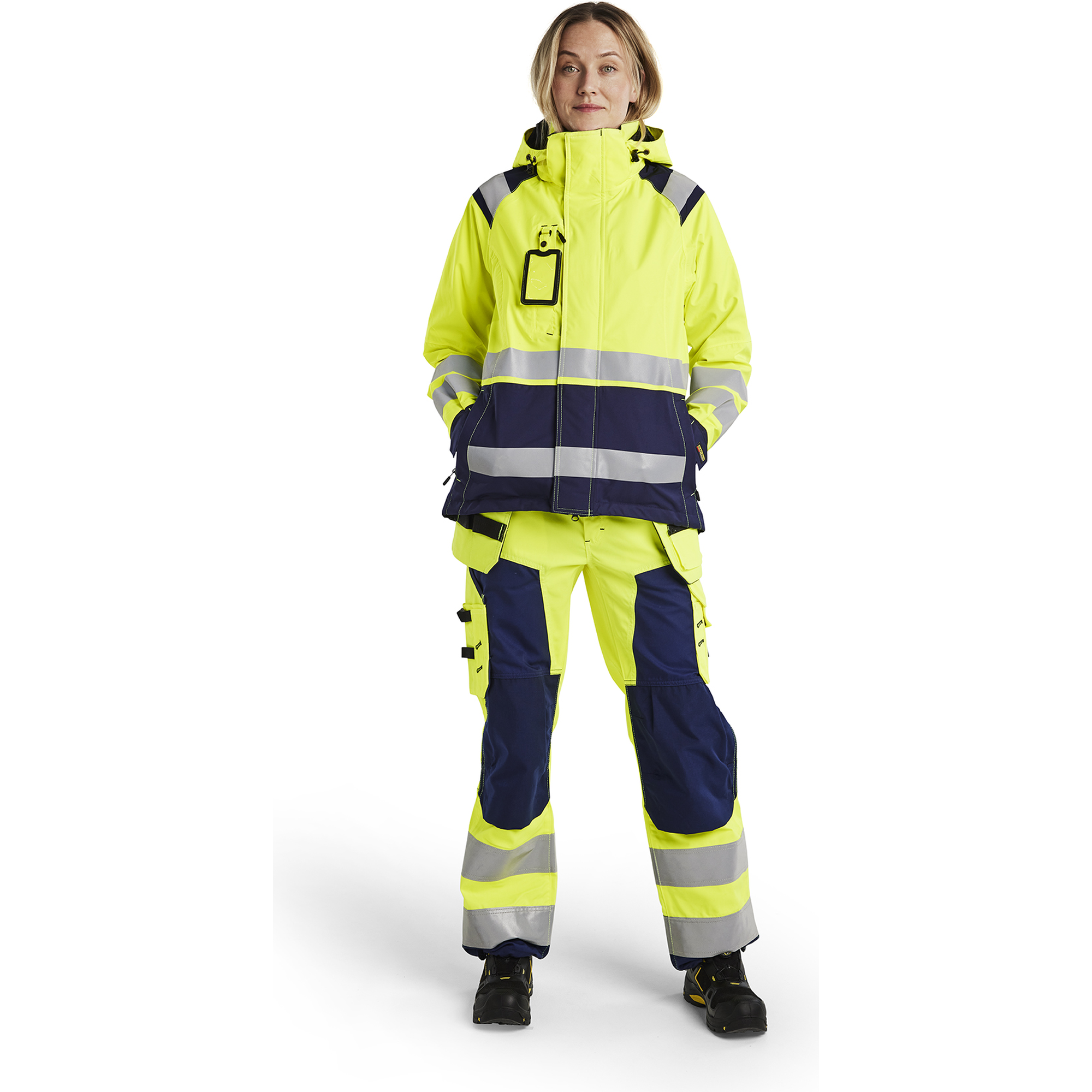 Blaklader High Vis Women's Shell Jacket, Yellow/Navy Blue (5)