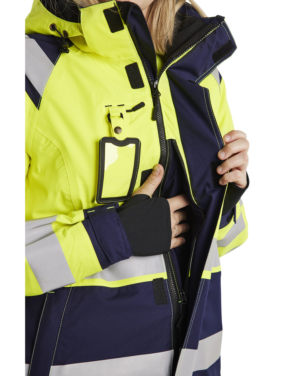 Blaklader High Vis Women's Shell Jacket, Yellow/Navy Blue (6)