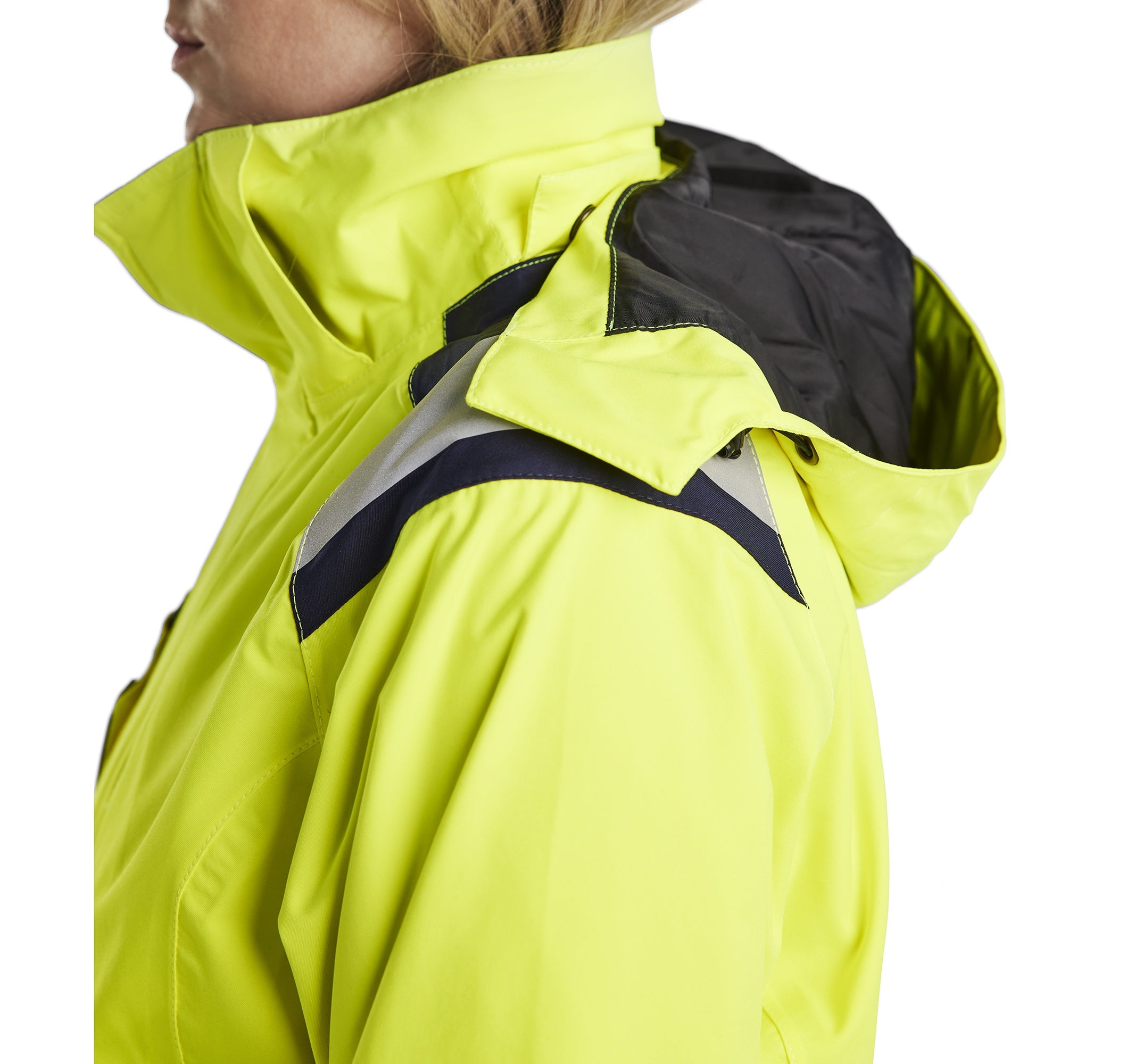 Blaklader High Vis Women's Shell Jacket, Yellow/Navy Blue (7)