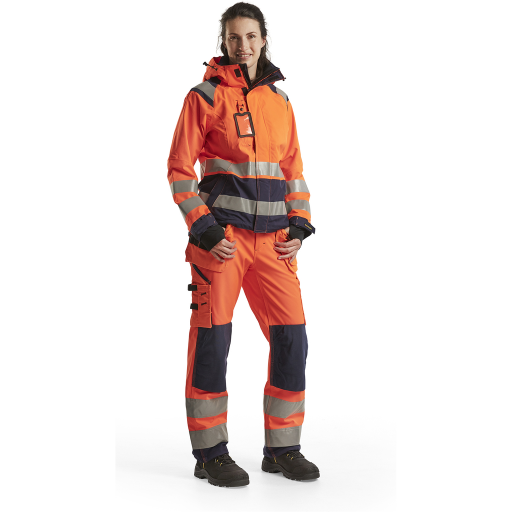 Blaklader High Vis Women's Shell Jacket, Orange/Navy Blue (5)