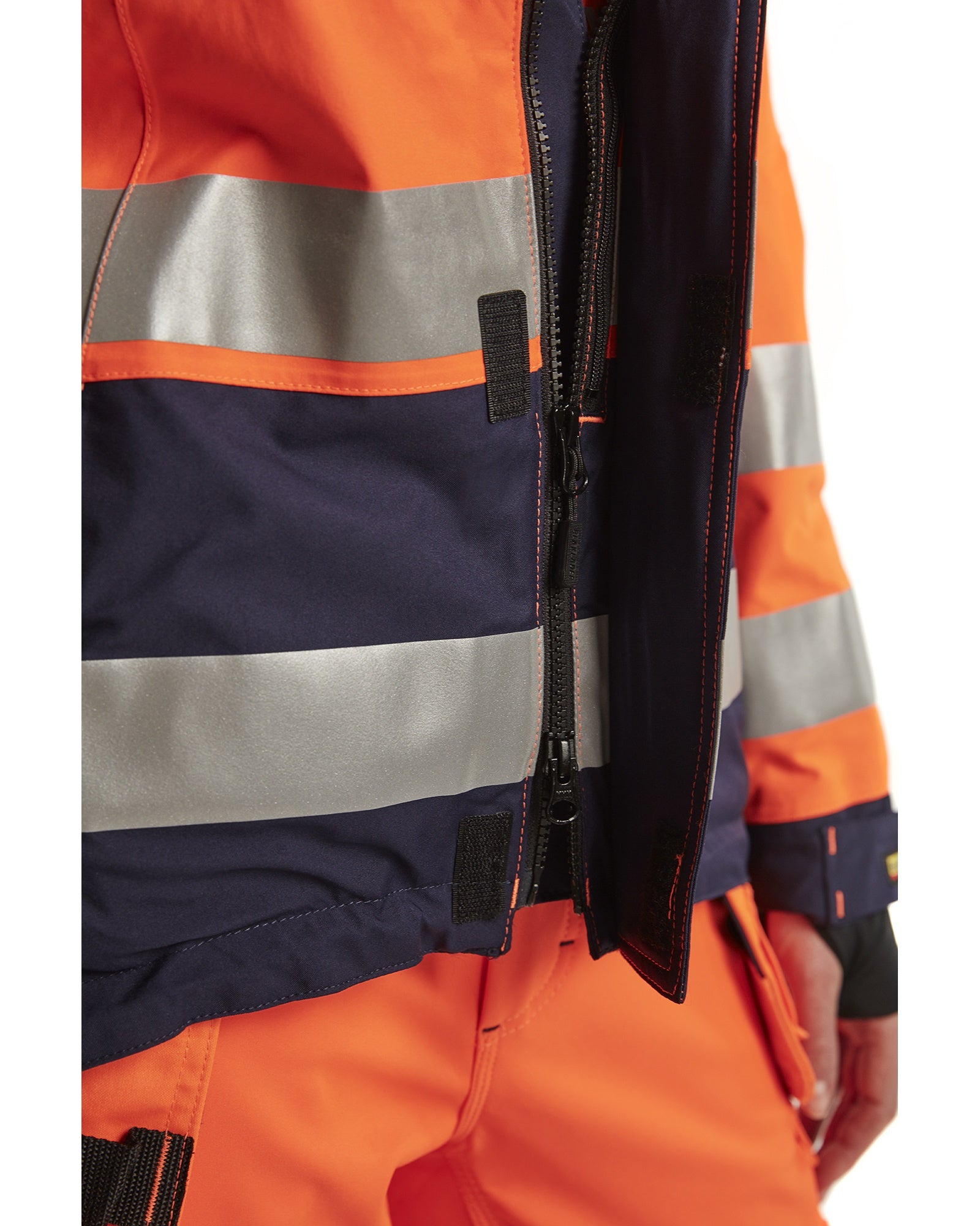 Blaklader High Vis Women's Shell Jacket, Orange/Navy Blue (6)