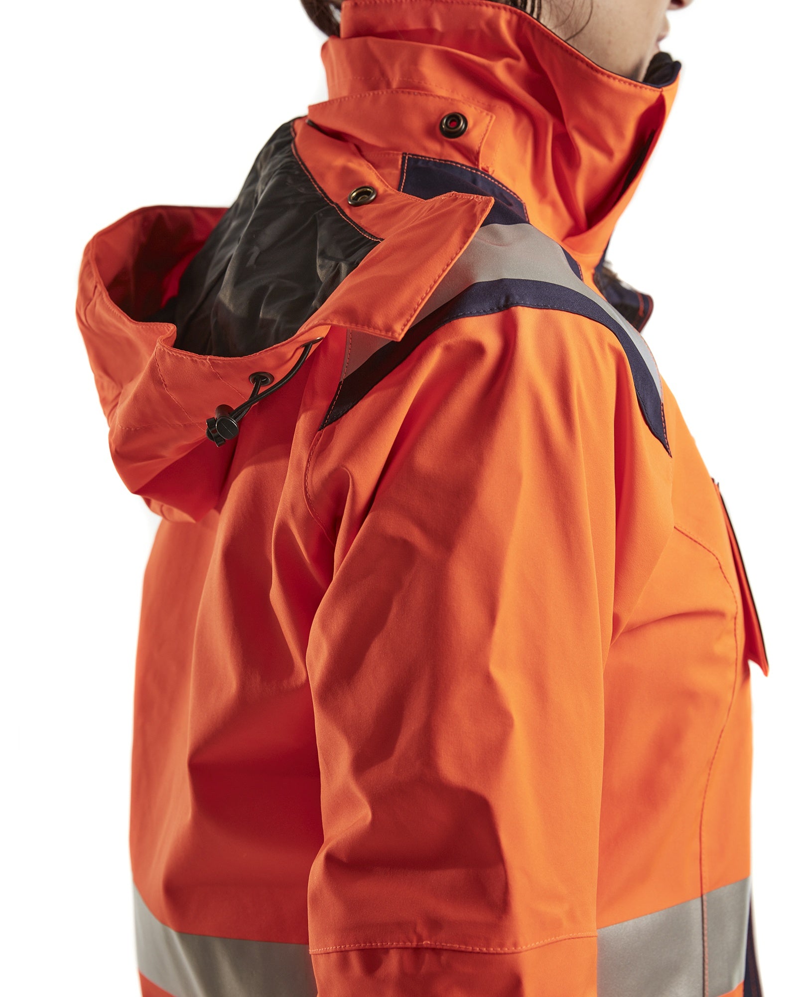 Blaklader High Vis Women's Shell Jacket, Orange/Navy Blue (8)