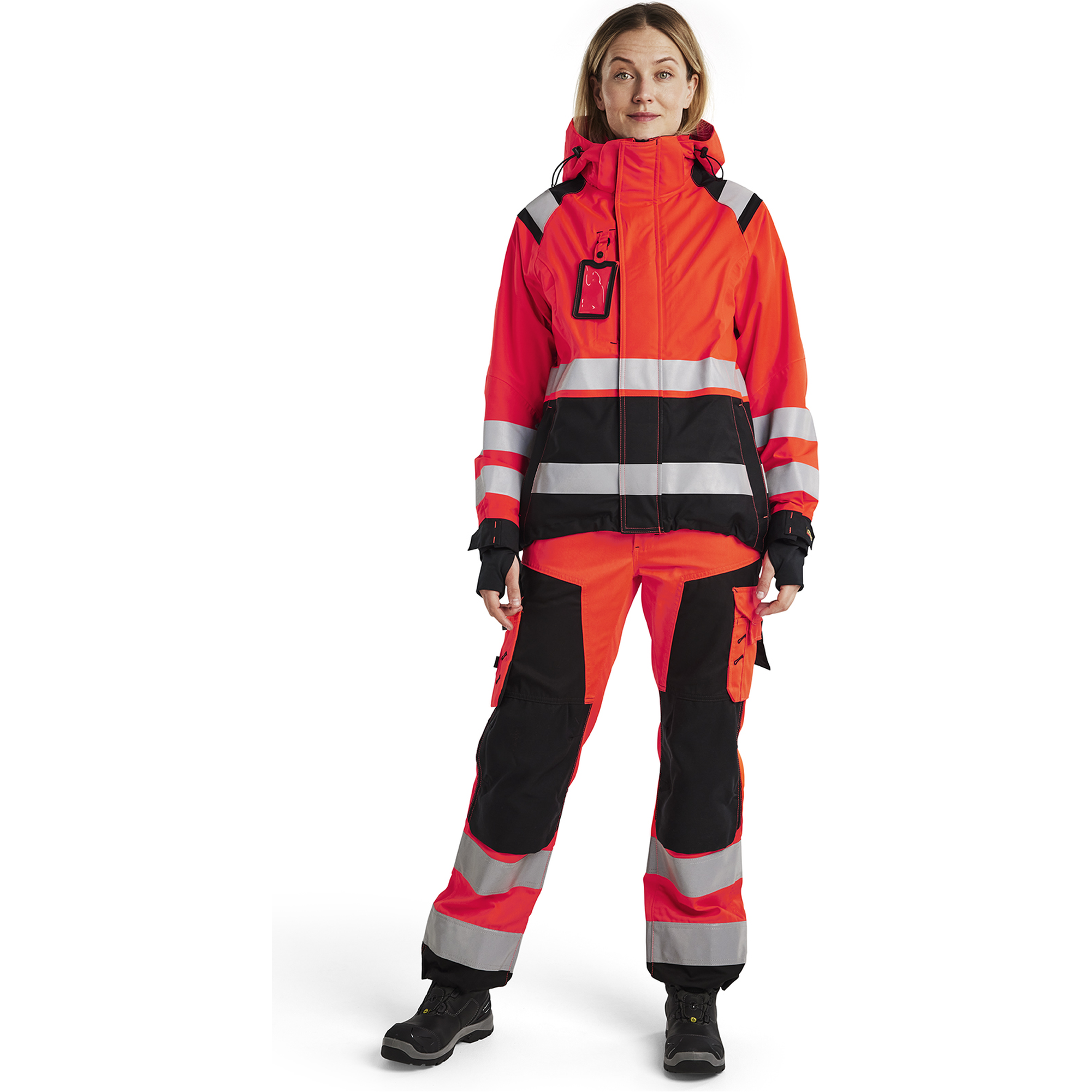 Blaklader High Vis Women's Shell Jacket, Red/Black (5)