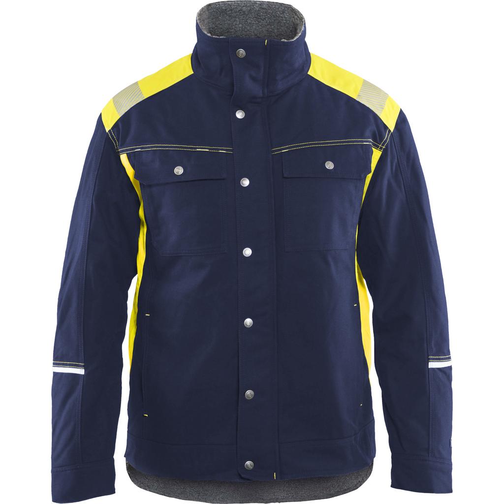 Blaklader Winter Jacket, Navy Blue/Yellow
