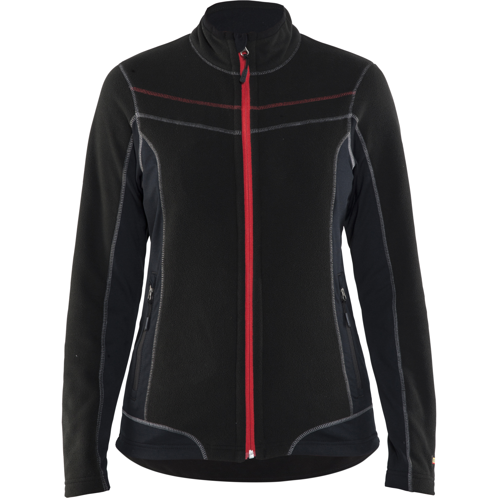 Blaklader Ladies Microfleece Jacket, Black/Red