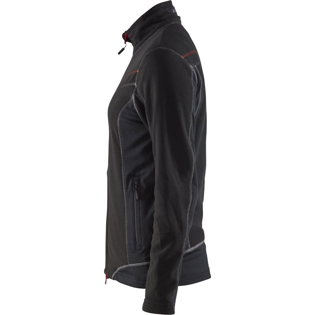 Blaklader Ladies Microfleece Jacket, Black/Red (2)