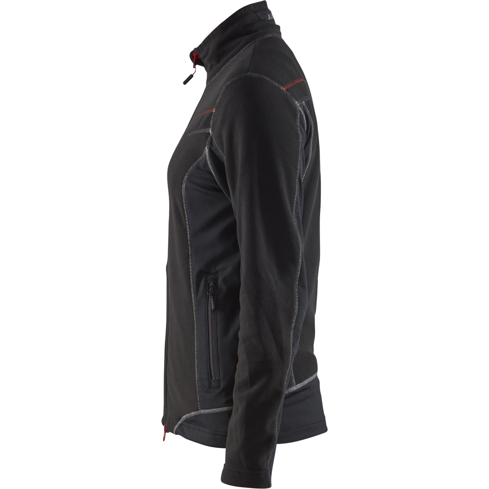 Blaklader Ladies Microfleece Jacket, Black/Red (2)