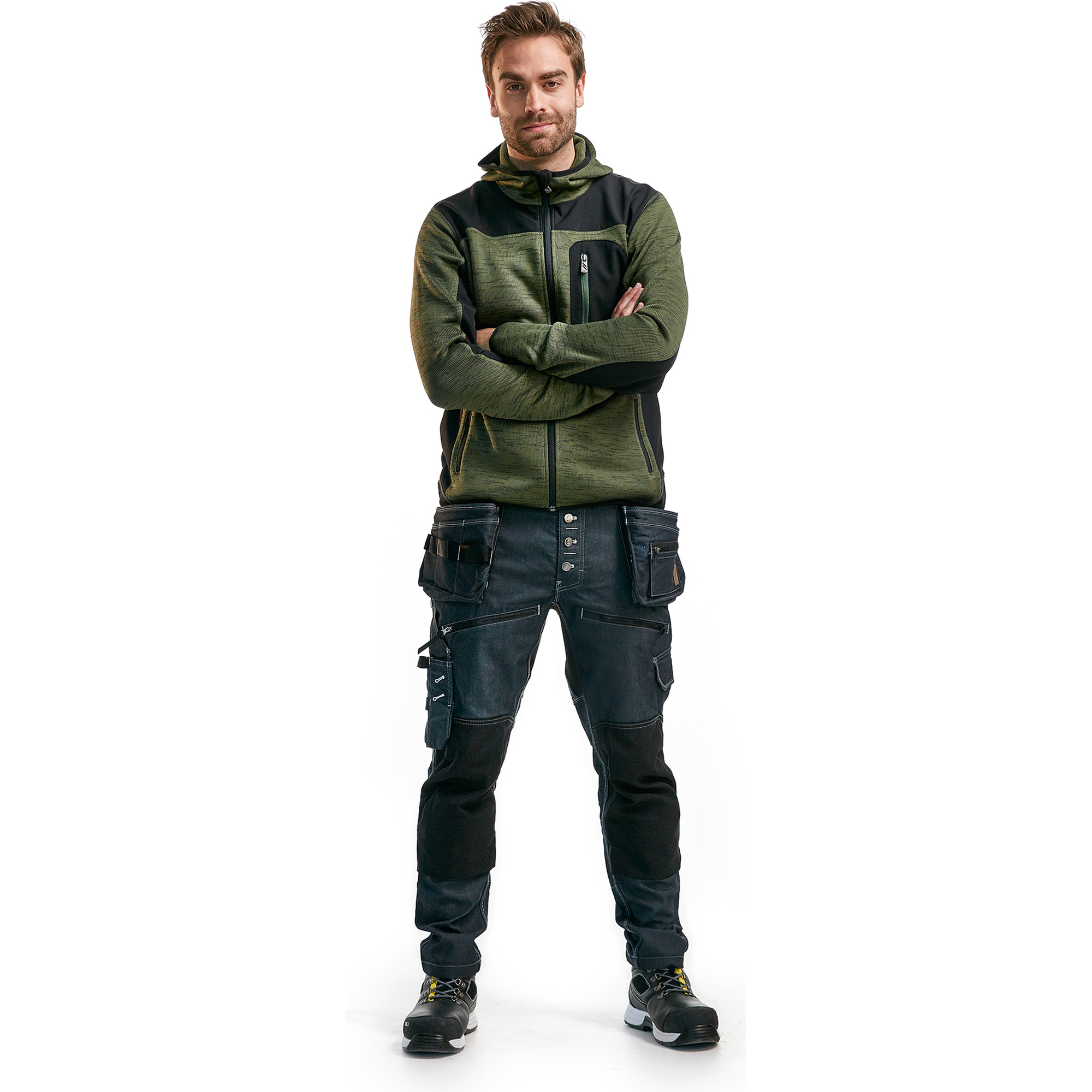 Blaklader Softshell Knit Jacket, Army Green/Black (5)