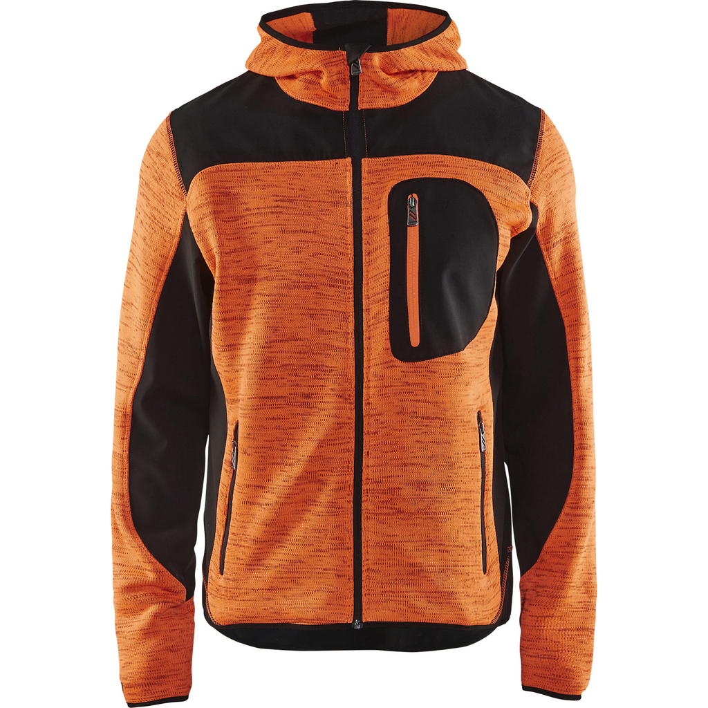 Blaklader Softshell Knitted Jacket, Orange/Black