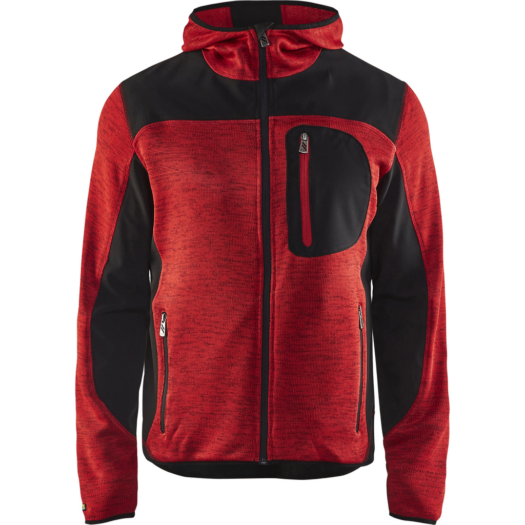 Blaklader Softshell Knitted Jacket, Red/Black