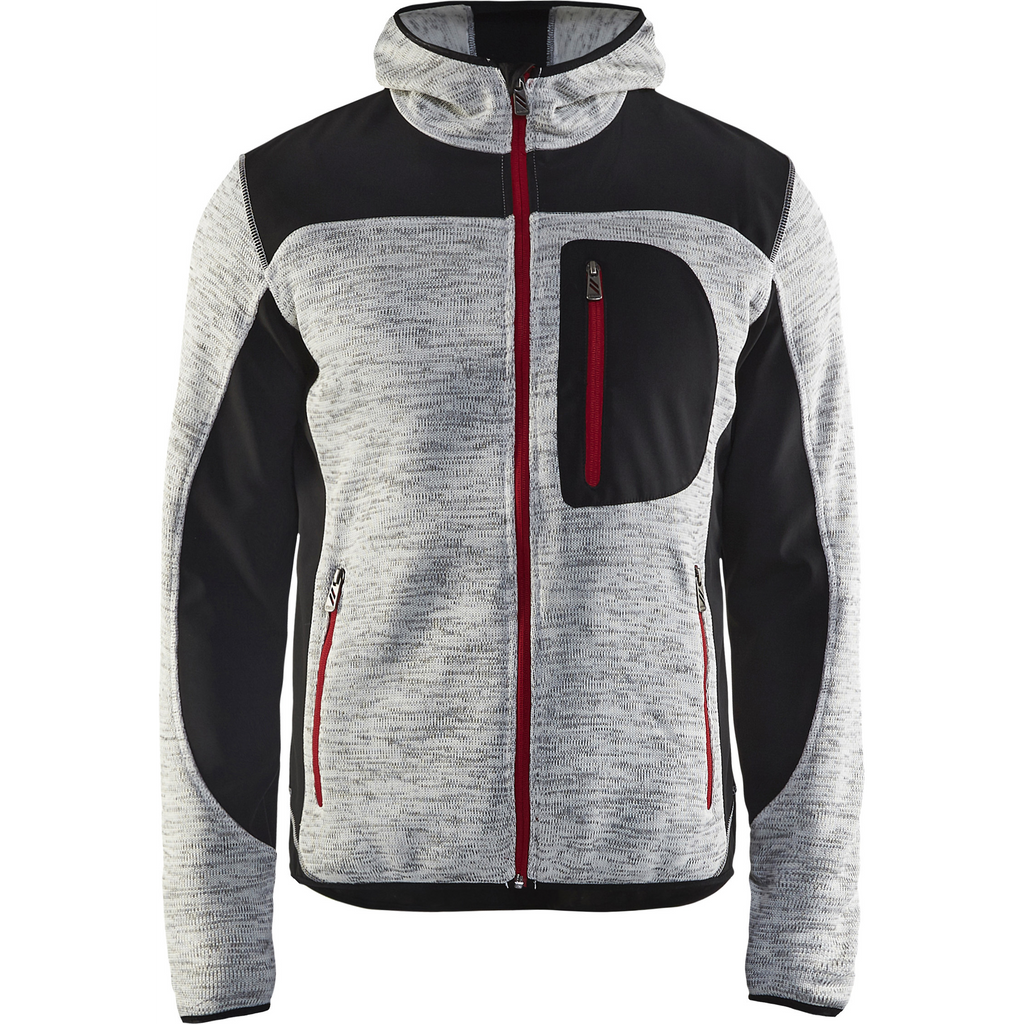 Blaklader Softshell Knitted Jacket, Grey Melange/Black