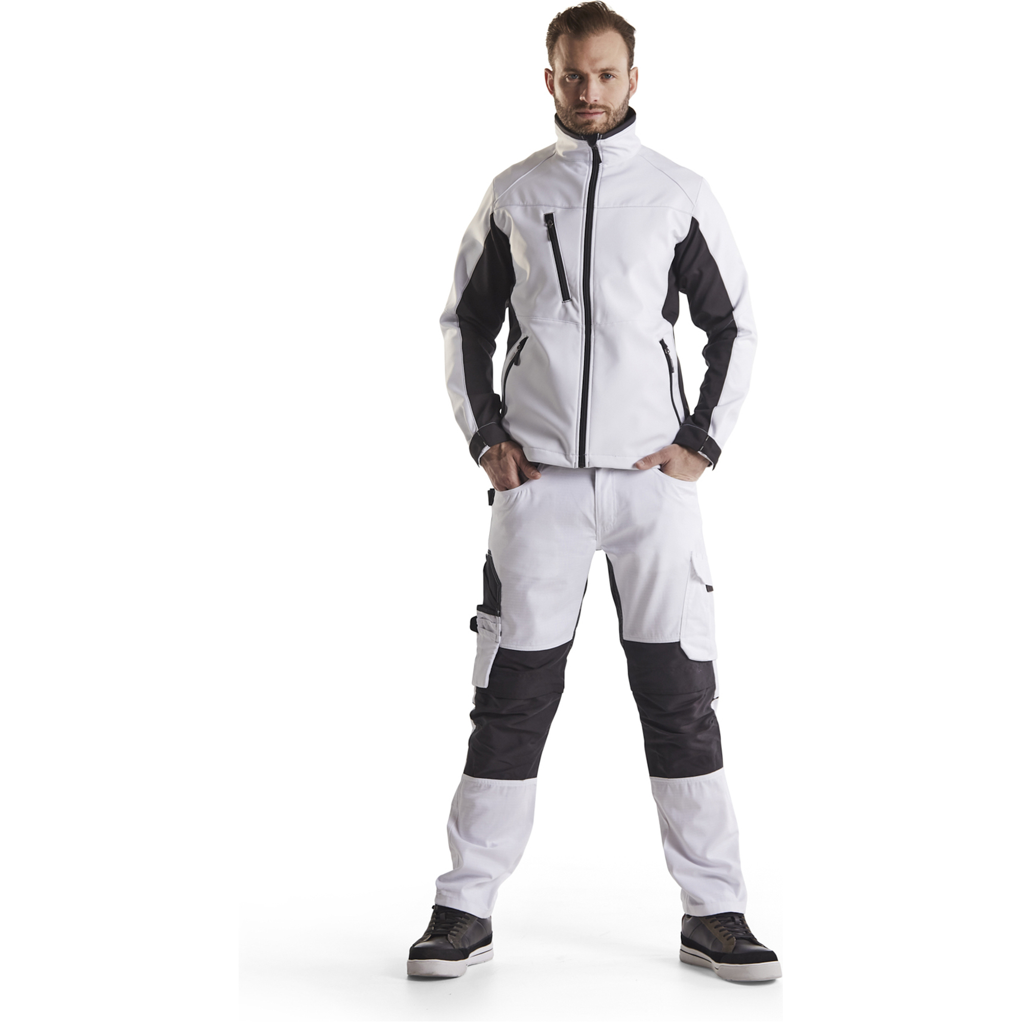 Blaklader Softshell Jacket, White/Dark Grey (5)