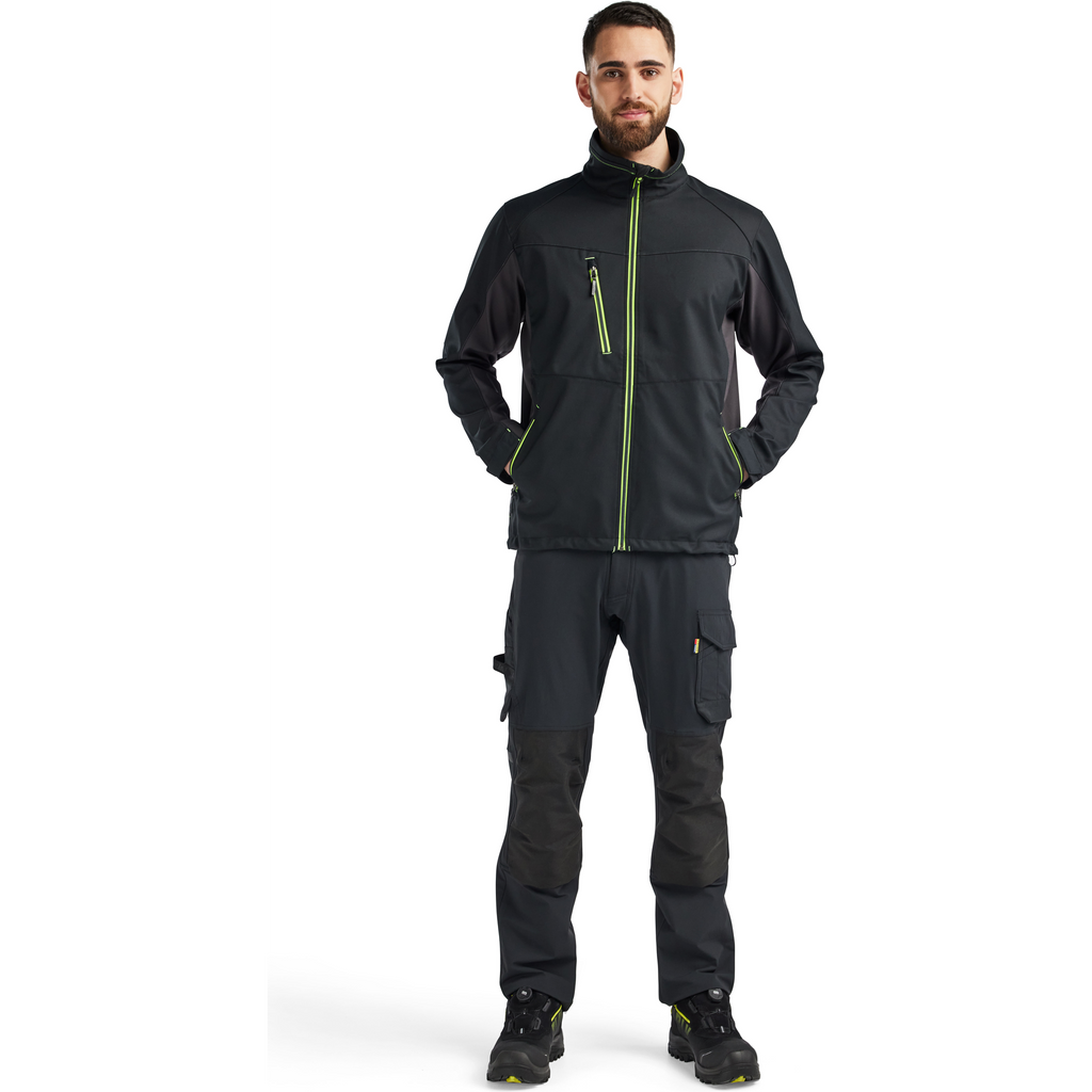 Blaklader Softshell Jacket, Black/Yellow (5)