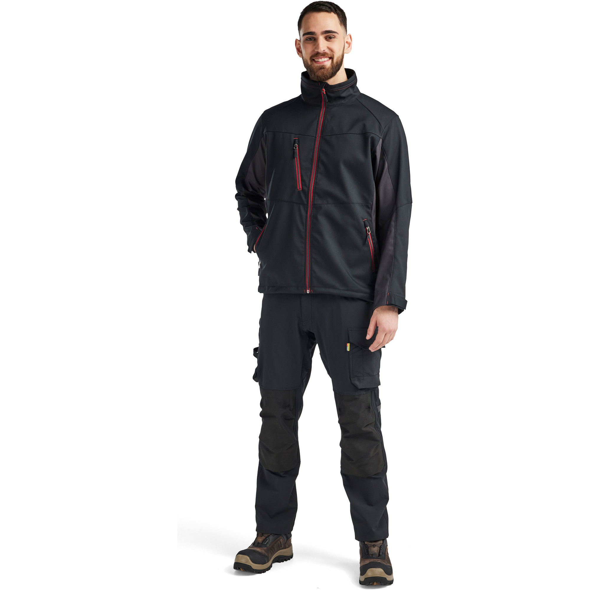 Blaklader Softshell Jacket, Black/Red (5)