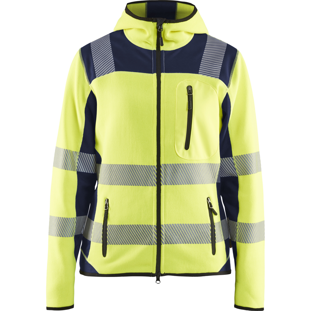 Blaklader High Vis Ladies Knitted Jacket, Yellow/Navy Blue