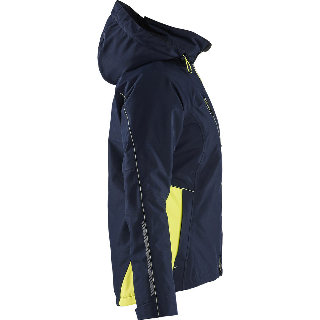 Blaklader Ladies Lined Lightweight Winter Jacket, Dark Navy/Yellow (2)