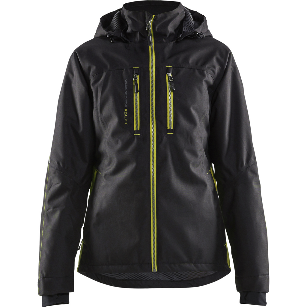 Blaklader Women's Lined Lightweight Winter Jacket, Black/Yellow