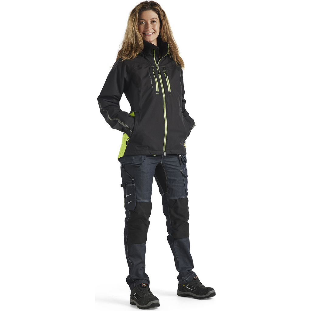 Blaklader Women's Lined Lightweight Winter Jacket, Black/Yellow (5)