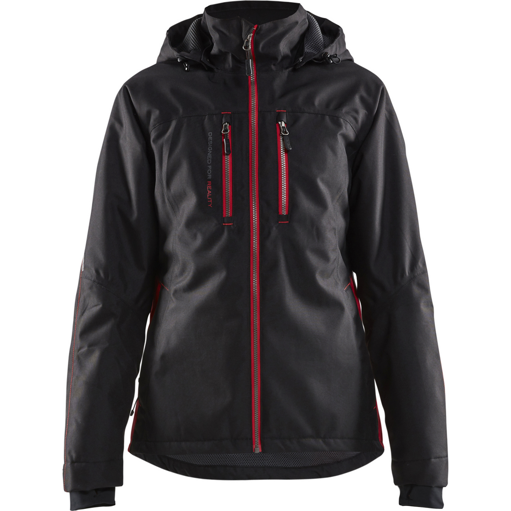 Blaklader Ladies Lined Lightweight Winter Jacket, Black/Red