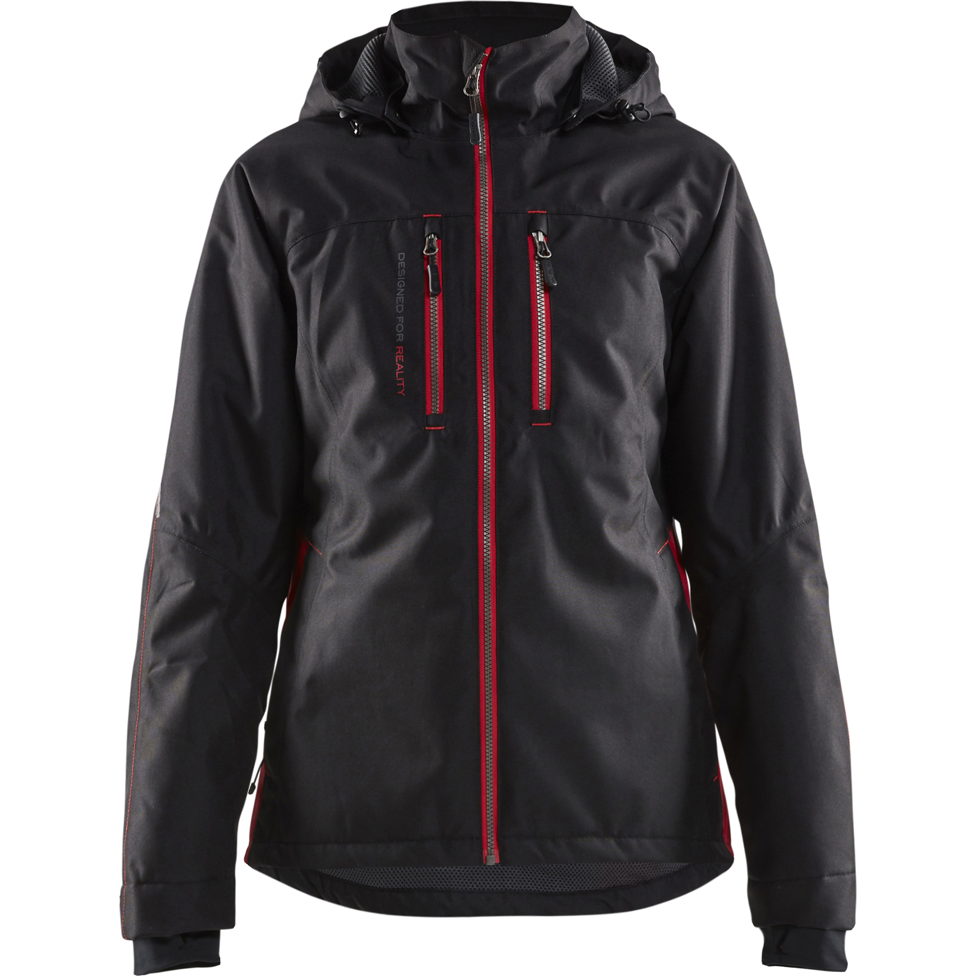 Blaklader Ladies Lined Lightweight Winter Jacket, Black/Red