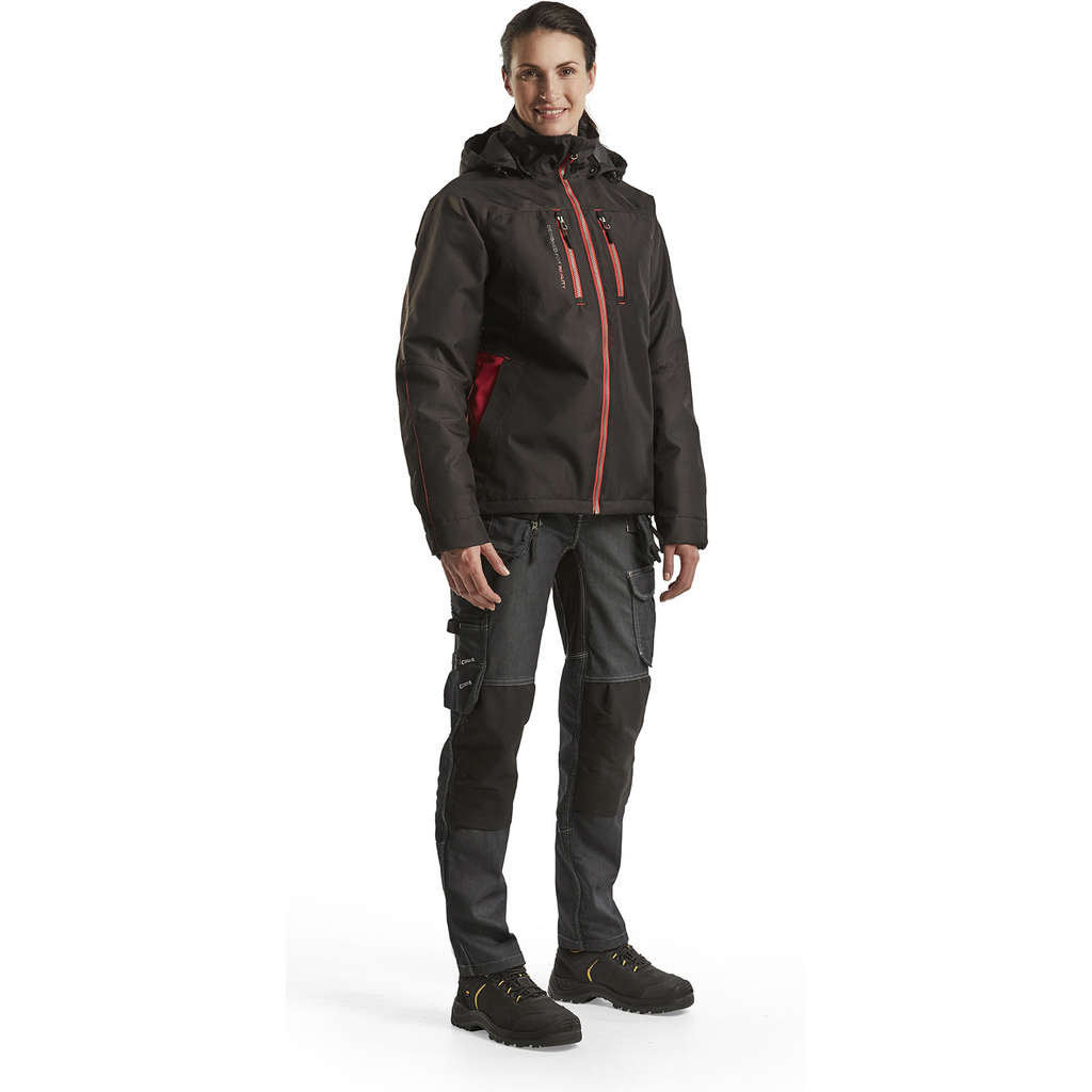 Blaklader Ladies Lined Lightweight Winter Jacket, Black/Red (5)