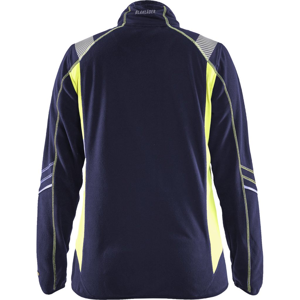 Blaklader Ladies Microfleece Jacket, Navy/Yellow (4)