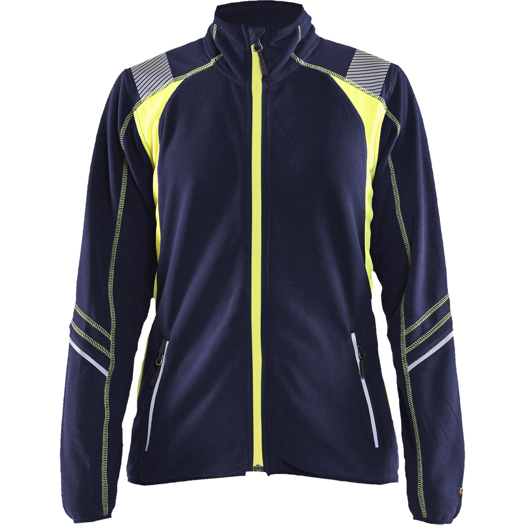 Blaklader Ladies Microfleece Jacket, Navy/Yellow